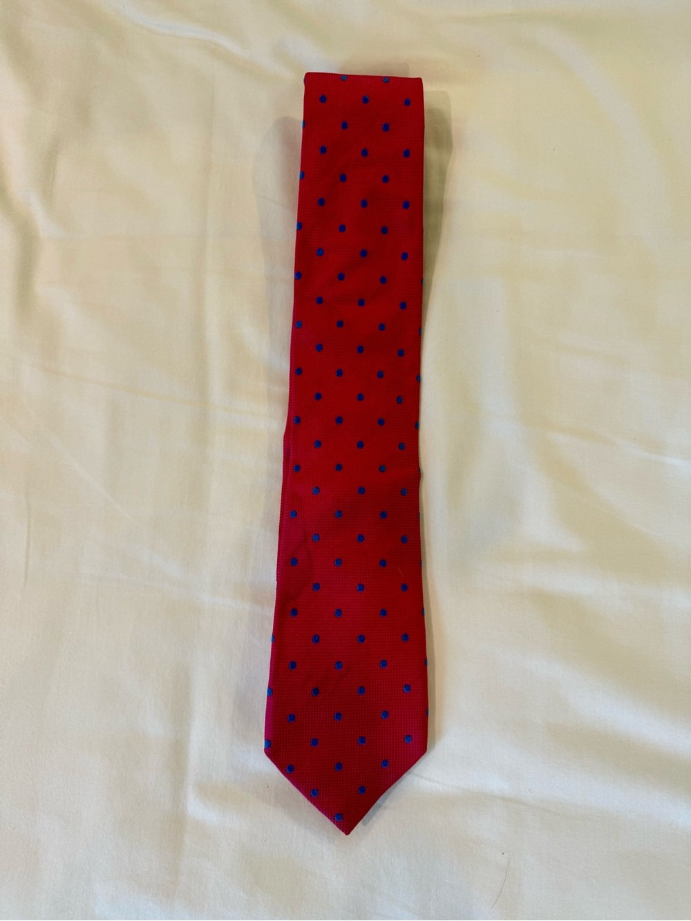 Charles Tyrwhitt Pink Tie with Blue Polka Dots